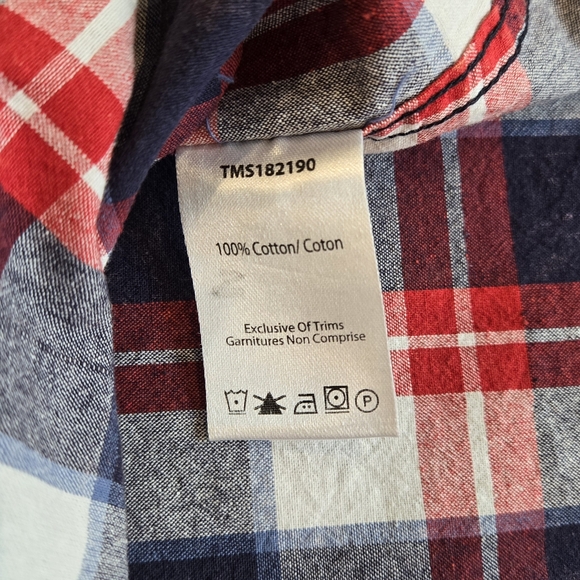 NWT Triple 5 Soul Men's short-sleeve button-up shirt, size L, navy blue & red - Picture 3 of 10